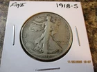 1918-S WALKING LIBERTY SILVER HALF DOLLAR FINE     73