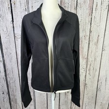 NWT Athleta Unstoppable Cropped Full Zip Jacket Size Large Black Soft Fleece NEW