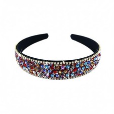 Multicolor Rhinestone Headband for Women - Sparkly Rainbow Crystal - Mixcolored