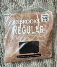 Vintage Brooks Regular Pantyhose Off Black Med Tall NOS Sealed 90s Y2K Hosiery