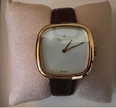 Gomelsky Eppie Sneed Rose Gold Case White Dial Alligator Band Watch G0120095032
