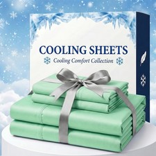 4-Piece Premium Bamboo Blend Bed Sheet Set Deep Pocket Breathable Soft Sheets