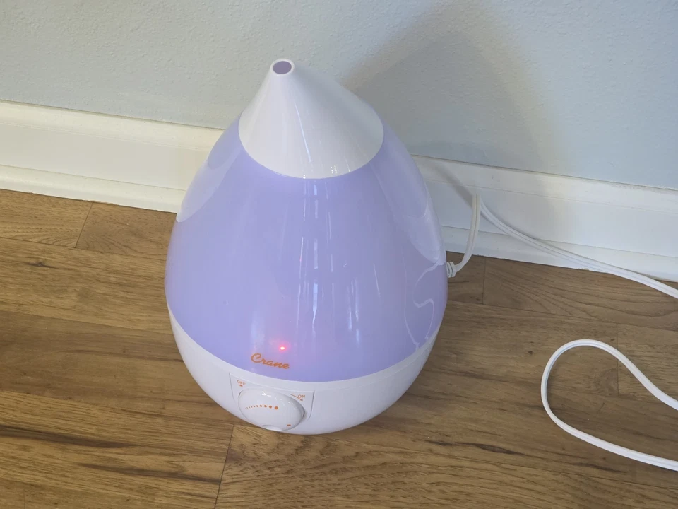 Crane EE-5302W Droplet Ultrasonic Cool Mist Humidifier Whisper Quiet Clean  - Image 2 of 4