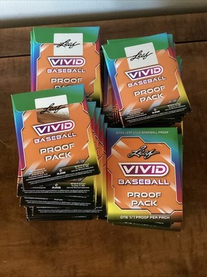 Lot of 50 Unopened 2025 Leaf Baseball Vivid  1/1 Pre Production Proof Packs