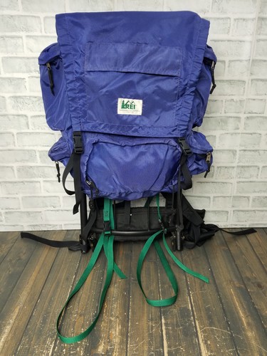 VINTAGE REI Blue Full Metal Frame Hiking Backpack Straps 32" x 15"