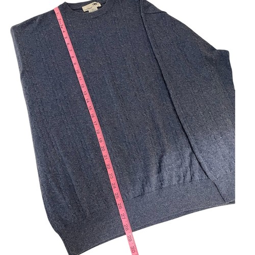 Suéter I Levrieri Cachemira Seda Tejido con Cable Cuello Redondo Hecho en Italia Azul Para Hombres XXL - Imagen 6 de 6