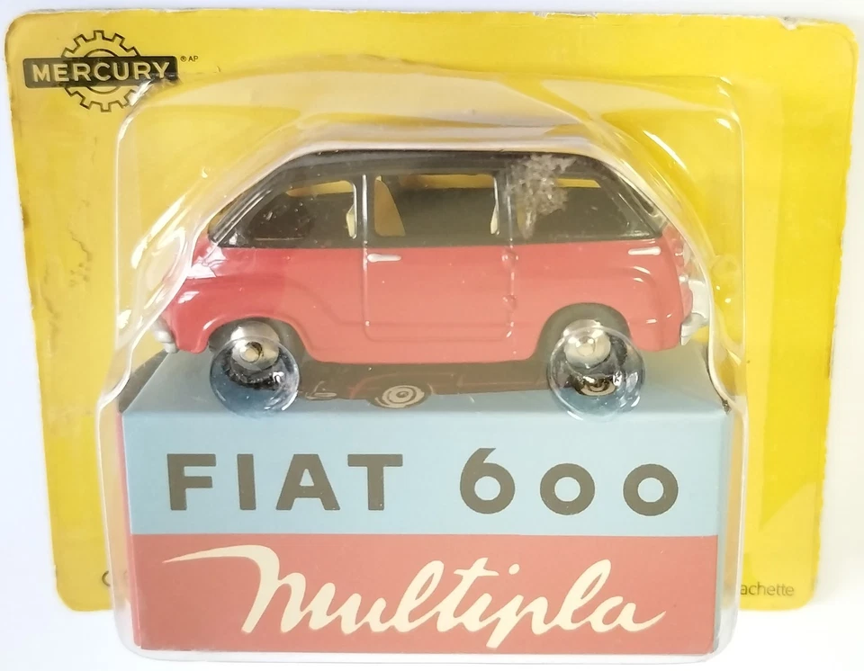 Hachette Mercury Fiat 600 Multipla Rouge/Noir 1/48 Avec Boîte Diecast Métal - Photo 1/1