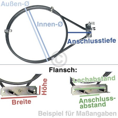 Heizelement Heißluft Electrolux 140089339059 für Backofen