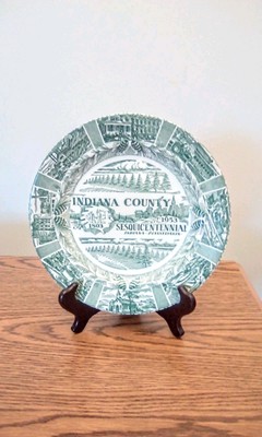 Indiana PA Sesquicentennial Collectors State Plate Kettlespring Transferware