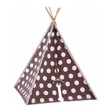 NEW KIDS TEEPEE - INDIAN TEPEE FORT FOR CHILDREN PLAY ROOM - BROWN POLKA DOTS