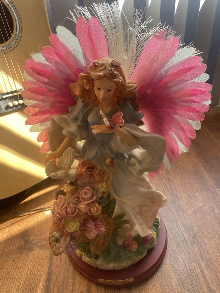 Vintage Chambord Angel Figurine Fiber Optic Indoor Illuminated