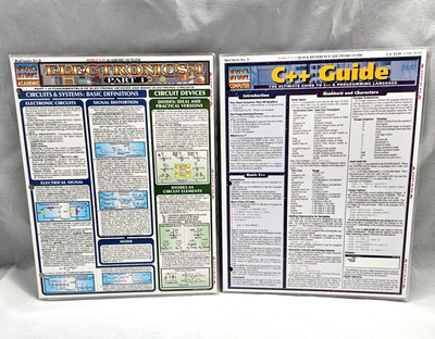 2 Vintage BarCharts Quick Study Computer C++ Guide & Academic Electronics 1