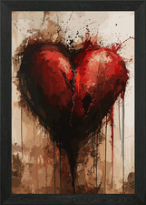 Herz Graffiti Street Art Gerahmtes Wandbild Poster Leinwanddruck Bild