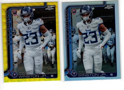 2, 2025 Topps Chrome KEVIN WINSTON JR RC Yellow Wave /275 + Refractor Titans 375