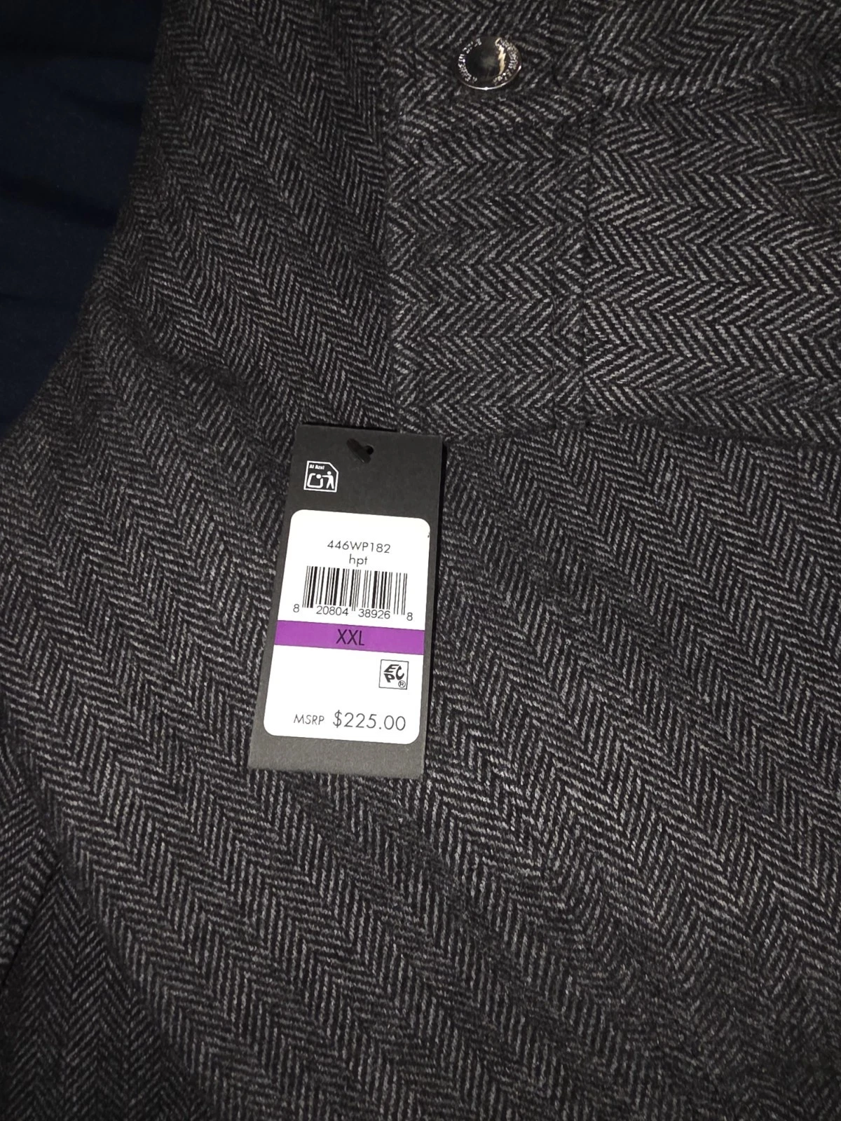 Kenneth Cole NY Men's Gray Herringbone Full Zip Jacket w/ Pockets 2XL image 2