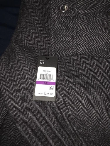 Kenneth Cole NY Men's Gray Herringbone Full Zip Jacket w/ Pockets 2XL image 2