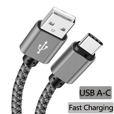USB A to USB C Fast Charging Cable Nylon Braided Data Cord 1M 2M 3M Android