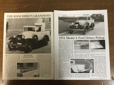 Misc 7755 Article Pictorial 1931 Model A Ford Deluxe Pickup 3 Page