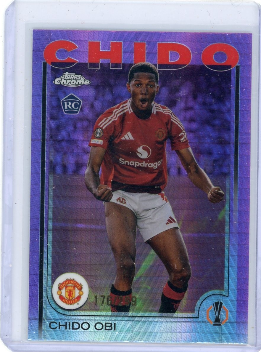 Chido Obi 2024-25 Topps Chrome UEFA Soccer Rookie MAGENTA SSP/299 #14!
