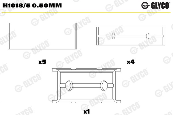 Glyco H1018/5 0.50Mm Kurbelwellenlager FüR CitroËN,Fiat,Ford,Ford (Jmc),Ford AUS-image