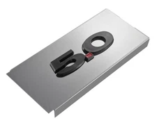 2011-2014 Mustang Polished Stainless Engine Fuse Box Cover - Black 5.0 Emblem