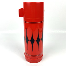 De Colección Aladdin's Vanguard Termo Botella Rojo Negro Diamante MCM Retro Atómico 12 pulgadas