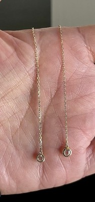 Zarte 14k Gelbgold Weißtopas Ohr Kette Einfädler Set von Aurate Juweliere