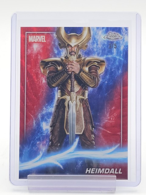 HEIMDALL 2025 TOPPS CHROME MARVEL PHASE ONE RED WAVE REFRACTOR /5 #12 Q4586