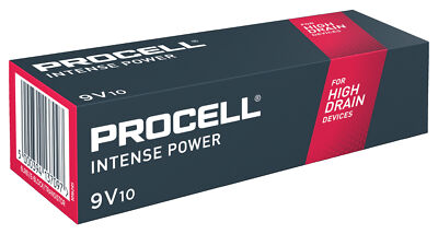 10x Procell Intense Power Batterie Industriebatterie MN1604-6LR61-9V-E-Block