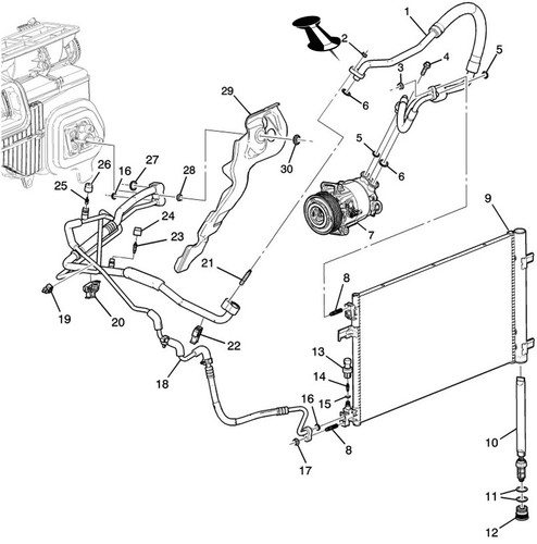 OE Air Conditioning Compressor Hose 2014-2016 Buick LaCrosse Regal 2.4L 22954470 - Picture 2 of 10