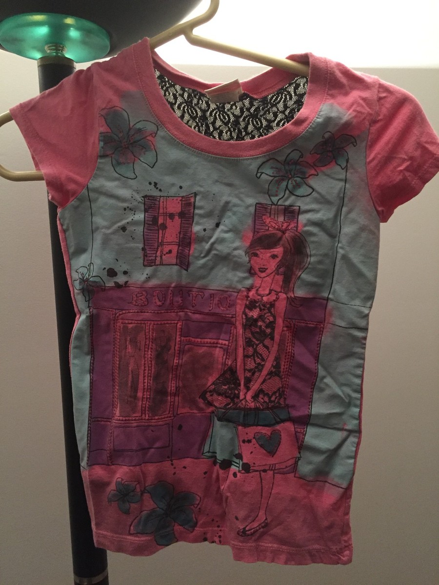 Tee-shirt RANSOM GIRL Avec Gilet Attaché - Taille S 7/8, Motifs Graphiques, Occasion Bon état