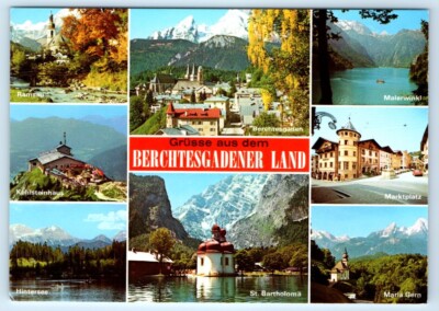 Gruss aus Berchtesgadener Land multiview GERMANY 4x6 Postcard