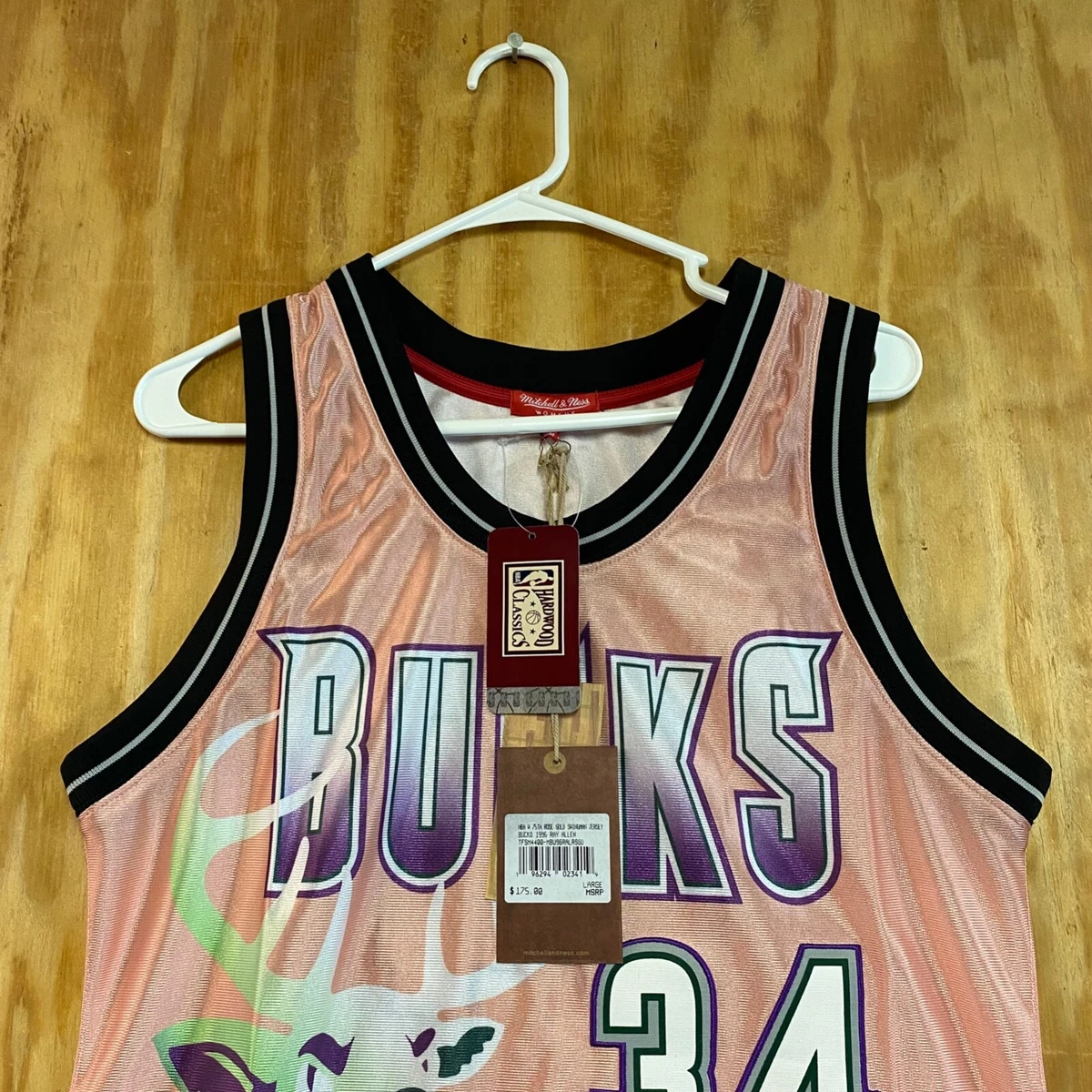 Mitchell Ness Women s 75th Milwaukee Bucks Ray Allen 34 Rose