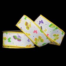 10 Yards Colorful Butterfly Butterflies Spring Summer Wired Ribbon 1 1/2"W