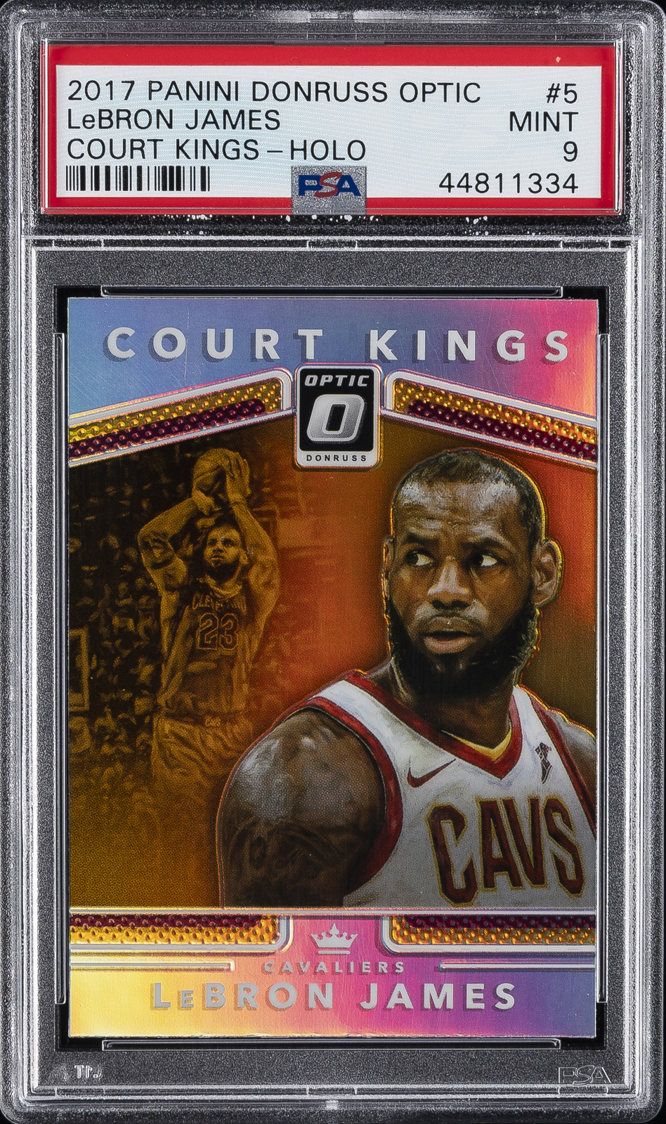 2017 PANINI DONRUSS OPTIC COURT KINGS HOLO #5 LEBRON JAMES PSA 9