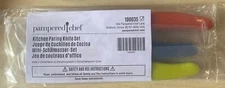 Pampered Chef 100035 Kitchen Paring Knife Set of 3 Blue Orange Green NEW Sealed!