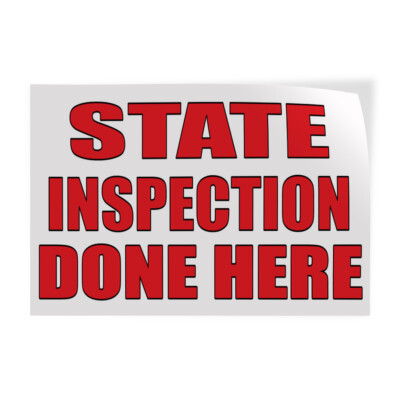Stat Is Done Decal Stickers State Inspection Done Here Auto Body Shop Car B Store ...
