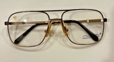 Vintage Marcolin Gun Metal Spring Hinge Double Bridge Frame Eyewear Small Size
