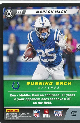 2020 Panini NFL Five TCG Marlon Mack #C30