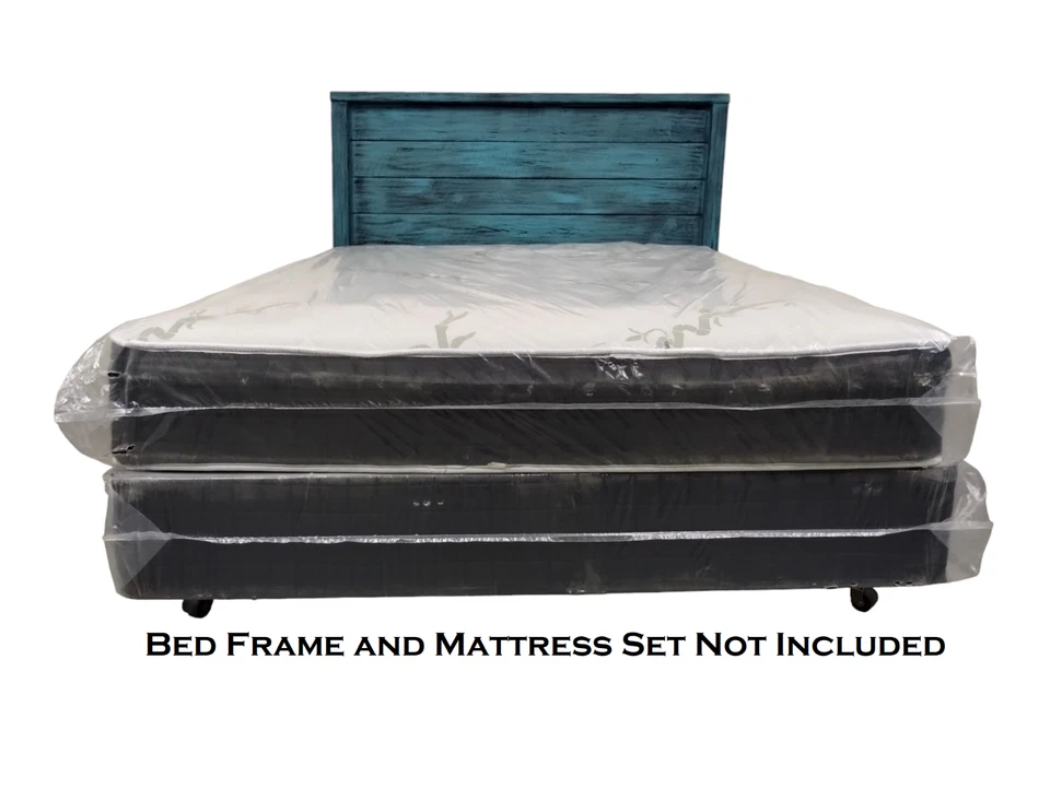 Queen Turquoise Distressed Handcrafted Solid Wood Headboard Made In US HBQTQ - Image 4 of 4