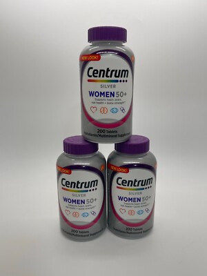 Lot Of 3 Centrum Silver Women 50+ Multi-Vitamin 200 Tablets EXP 5/2025