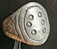 ROMAN ANCIENT ARTIFACT SILVER GAMBLING LUCKY RING SIX CIRCLE