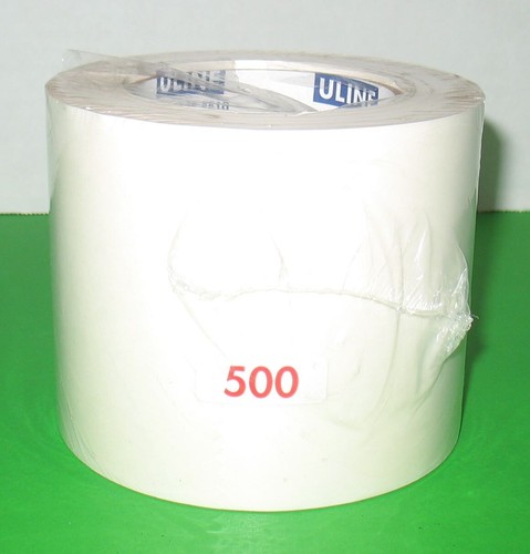 Uline 4" Labels 500 Count Roll Box Closures Clear Acetate Wafer Seals S-7486 - Picture 4 of 4