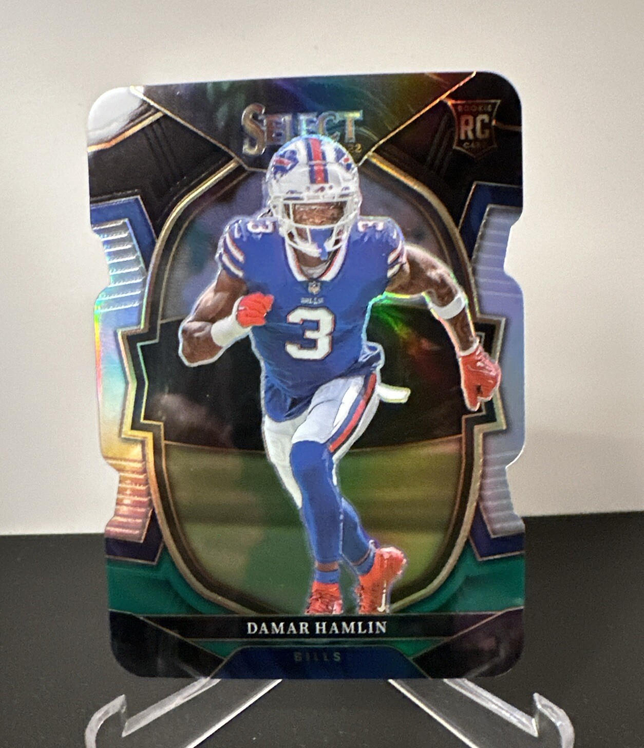 2022 Select Damar Hamlin RC Concourse Die Cut Black And Green Prizm #100