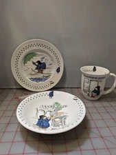 Vintage Coalport Paddington Bear Dish Set