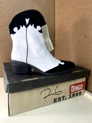 Dingo Go For It Snip Toe Cowboy Booties Womens Size 6.5 B Casual Boots DI116-WBK