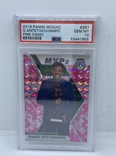 2019 Panini Mosaic #297 GIANNIS ANTETOKOUNMPO Pink Camo MVP Prizm PSA 10 MVPs 