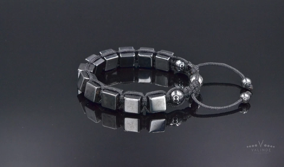 Herren Armband Edelstein magnetisches Hämatit Männer Armreif  Bracelet - Bild 4 von 4