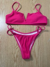B6 New Women s 2Pc SHEIN Bikini Set Dark Pink size Medium