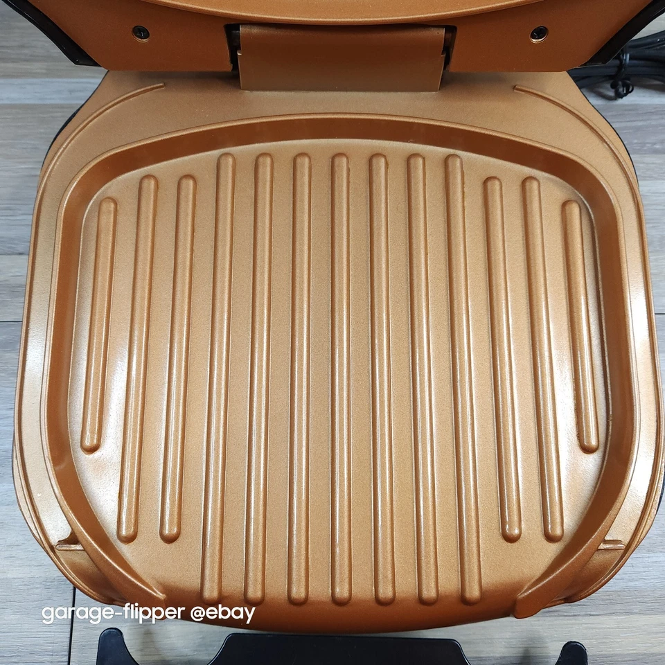 Parrilla interior portátil de cocción rápida antiadherente cobre acero Gotham bandeja de goteo baja en grasa Foto 4 de 4